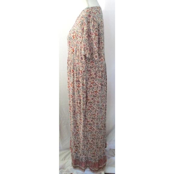 J. Jill Women's Light Pink Floral Print Short Sleeve Maxi Dress Size Large - Picture 5 of 11